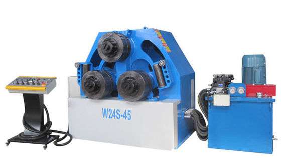W24S-45 Hydrauliczna maszyna do gięcia rur trójrolkowych Kątowa maszyna do produkcji rur stalowych